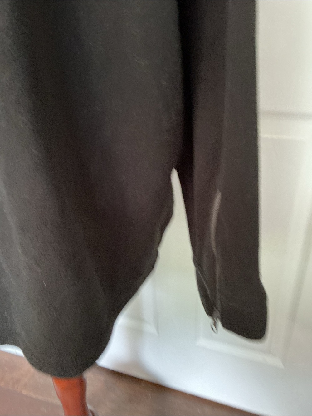 Men's Black Pea Coat with Contrast Chest Pocket - Classic Snap Front - Picture 3 of 9
